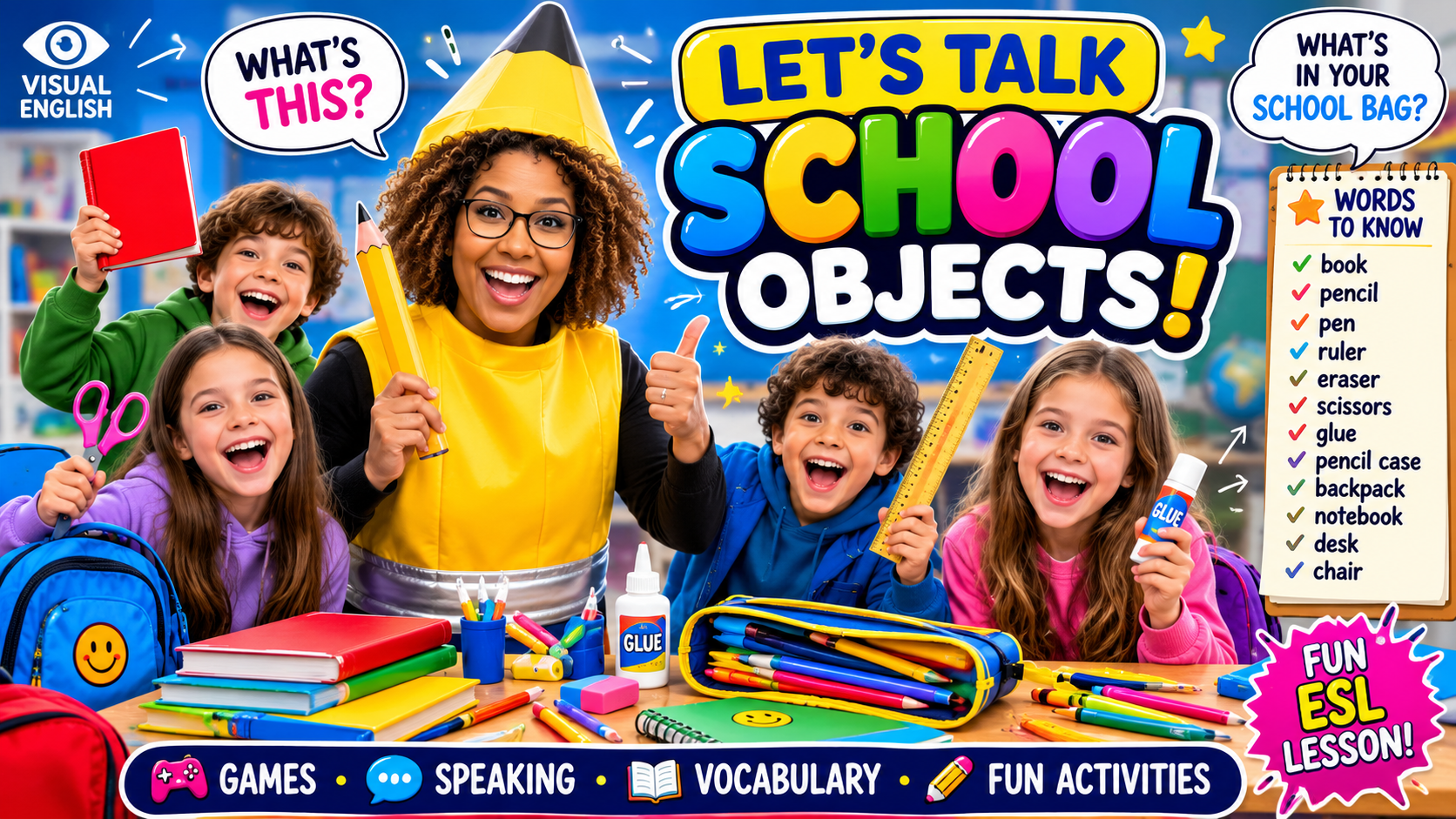 Let’s Talk School Objects! How to Teach Classroom Vocabulary Through Speaking & Games (2026)
