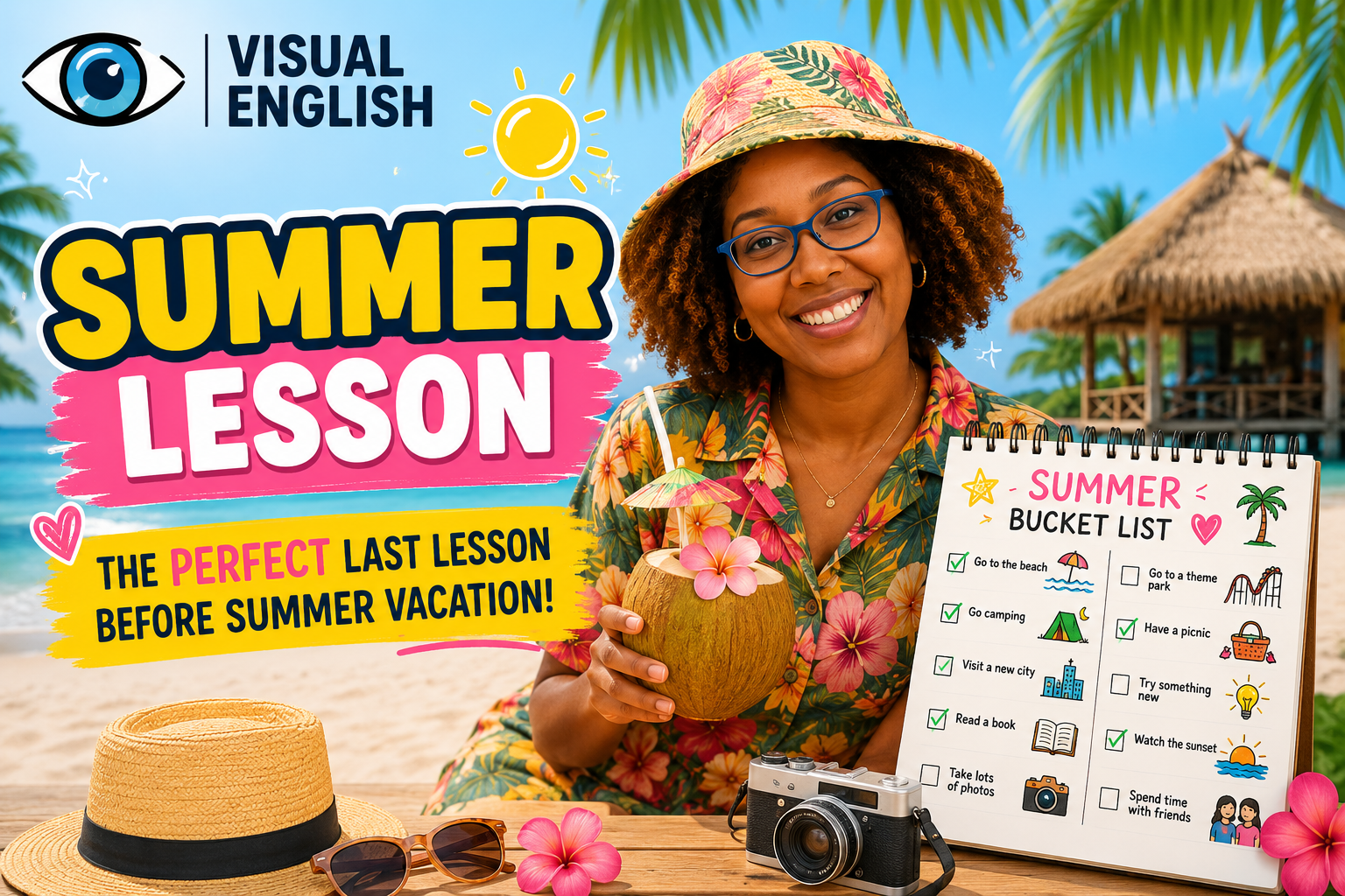 FREEBIE! Summer Bucket List ESL Activities + Free Worksheets