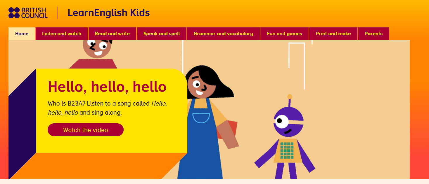 British Council LearnEnglish Kids homepage
