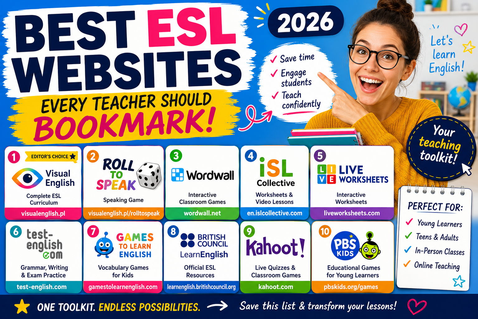 Best ESL Websites Every Teacher Should Bookmark (2026)